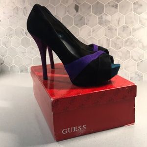 Guess Black Multi Suede ISLA Heel